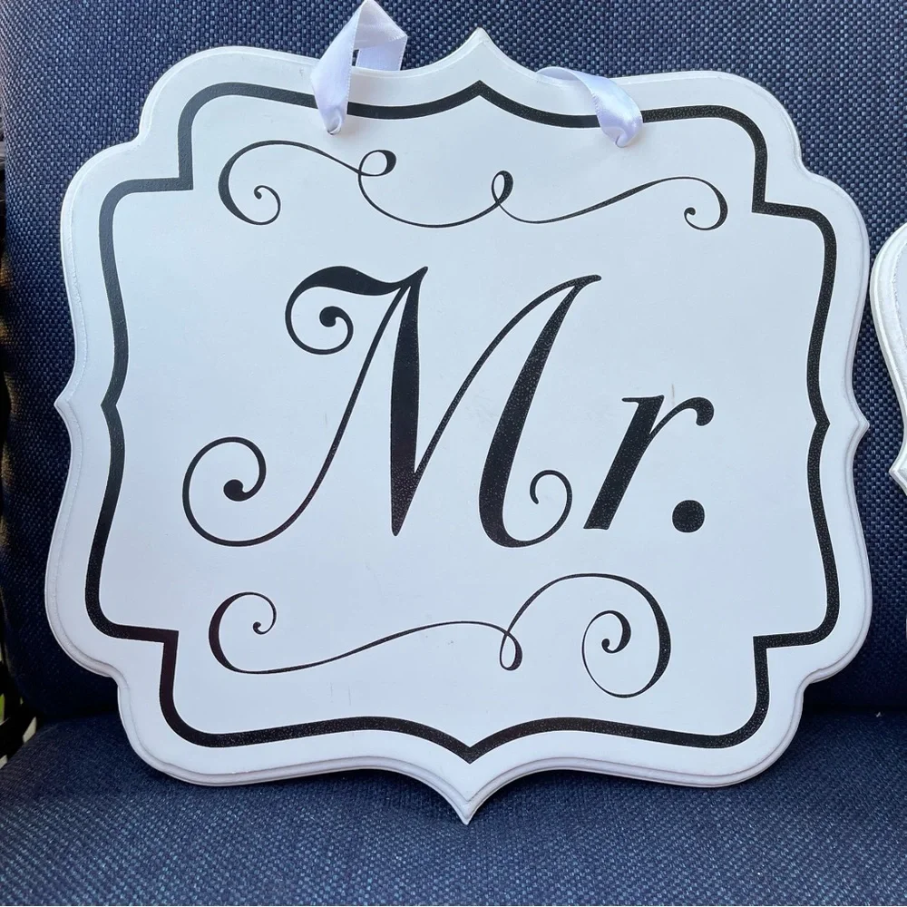 Mr. & Mrs. Wedding Decor Hanging Signs